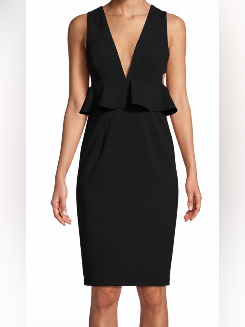 Aidan Mattox Peplum Scuba Crepe Cocktail Dress